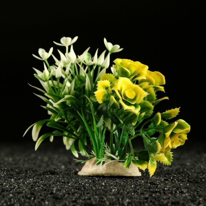 Пижон Аква Растение искусственное аквариумное, 18 х 11 х 12 см, белое - фотография № 3