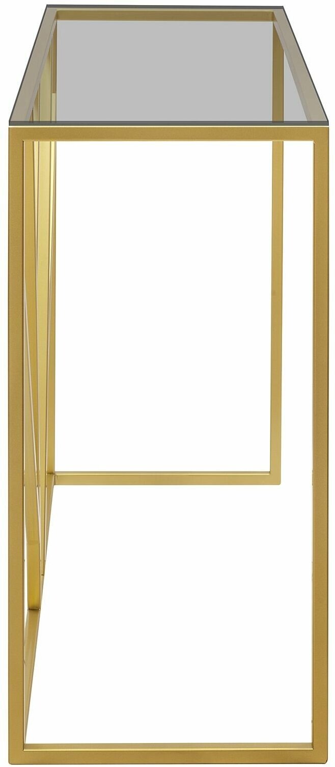 Консоль EVA, золотой каркас, столешница тонированное стекло - фотография № 7