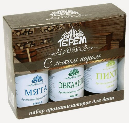 Изображение товара Набор ароматизаторов для бани "С лёгким паром" (мята, эвкалипт, пихта)