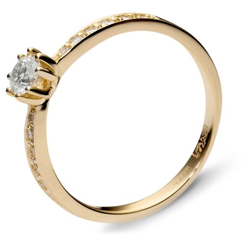 фото Эстет кольцо с фианитами из желтого золота 01к133337, размер 18.5