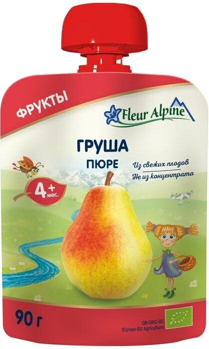 Пюре Fleur Alpine Organic Груша с 4 месяцев 90г