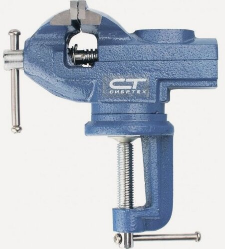 Изображение товара Тиски настольные Сибртех 65 мм, поворотные, наковальня, 18672