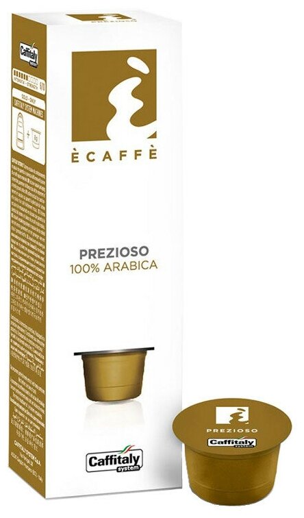 Кофе в капсулах Caffitaly System Ecaffe Prezioso, 10 капсул, для Paulig, Luna S32, Maia S33, Tchibo, Cafissimo