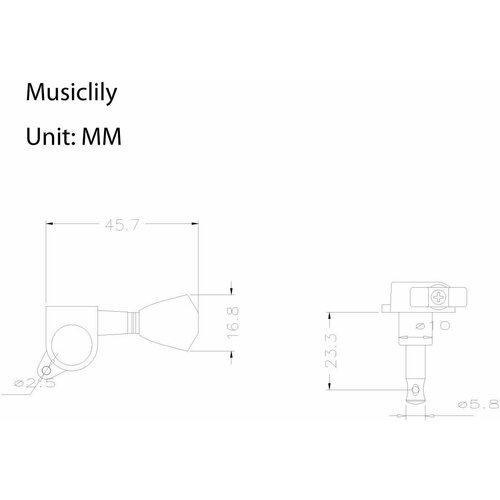 Колки для гитары, 3+3, черные, Musiclily M170-3M758-3 mx0692 3m0693 3 колки для гитары 3 3 хром musiclily