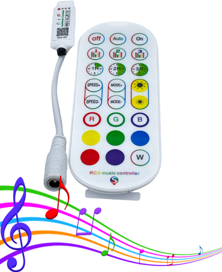 Аудиоконтроллер цветомузыкальный RGB-5А с пультом + управление с телефона - фотография № 1