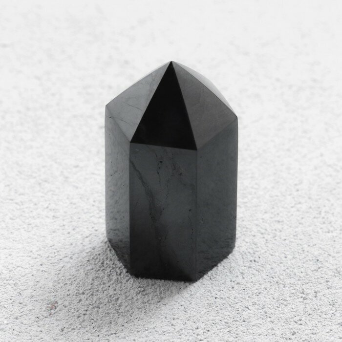 Кристалл "Классический", шунгит, 5 см, цвет: чёрный, форма фигуры: прочее
