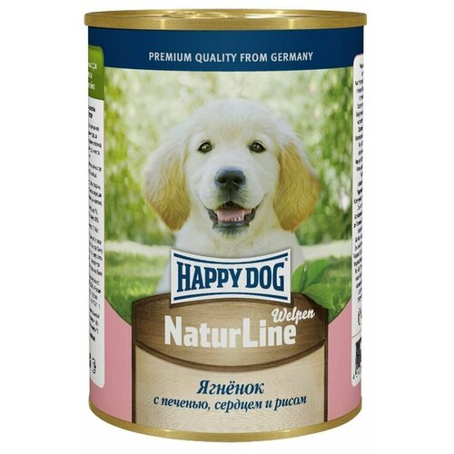 корм для собак happy dog naturline ягненок с рисом 1 уп х 10 шт х 410 г корм для щенков Happy Dog NaturLine, ягненок, печень, сердце, с рисом 1 уп. х 1 шт. х 410 г