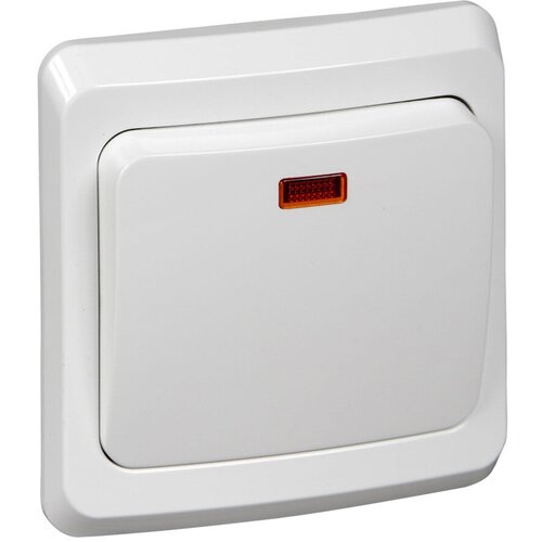 Выключатель одноклавишный Systeme (Schneider) Electric Этюд, с подсветкой, белый