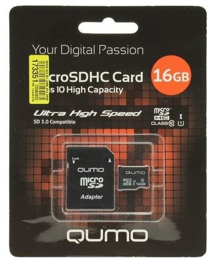 SD карта Qumo QM16GMICSDHC10U1