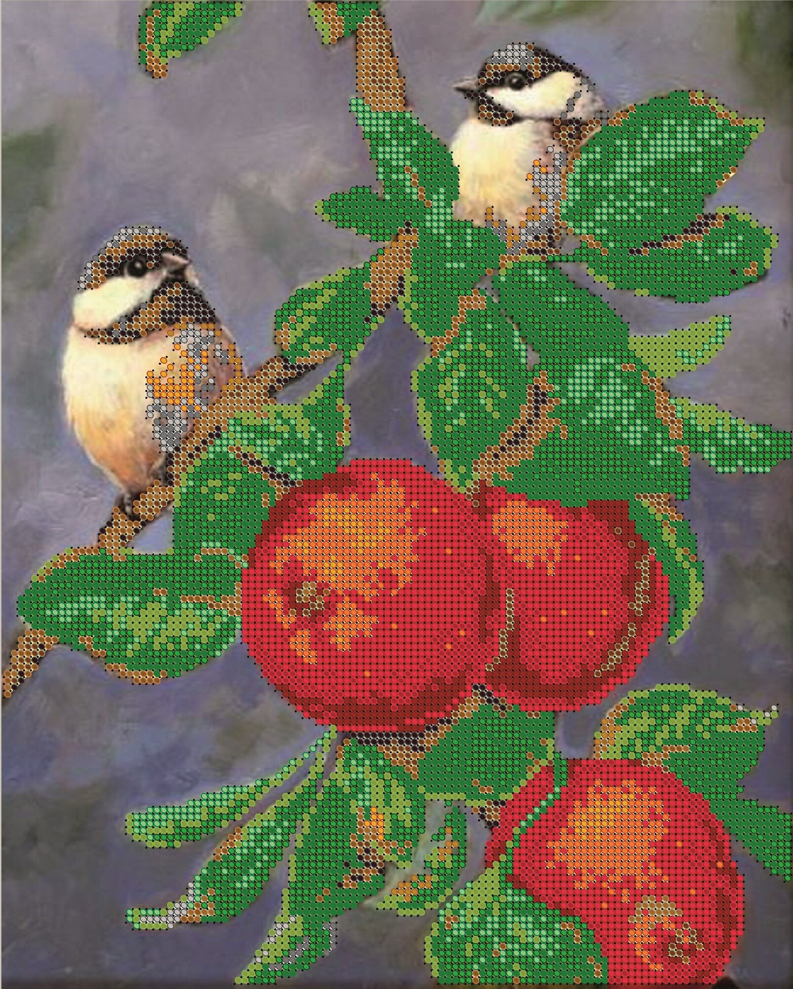 Вышивка бисером картины Яблоневый сад 24*30см