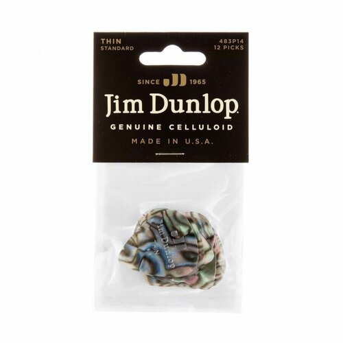 Dunlop 483P14TH Celluloid Abalone Thin 12Pack Медиаторы