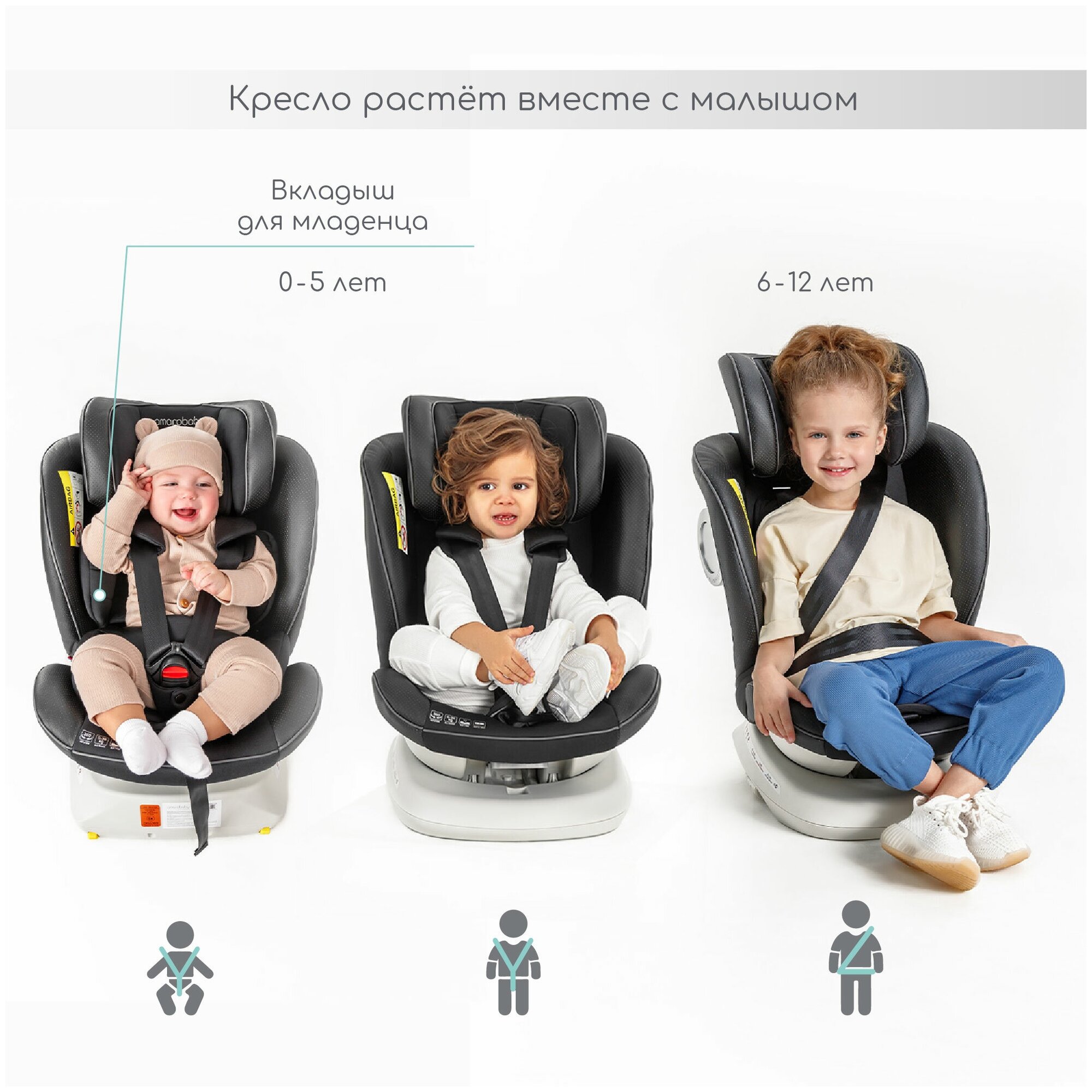 Автокресло детское AMAROBABY CHAMPION Isofix класс D группа 0+/1/2/4