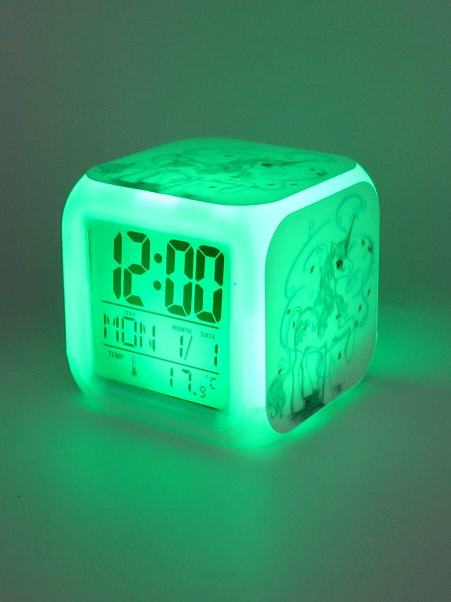 Часы-будильник Единорог с подсветкой №1 - фотография № 12