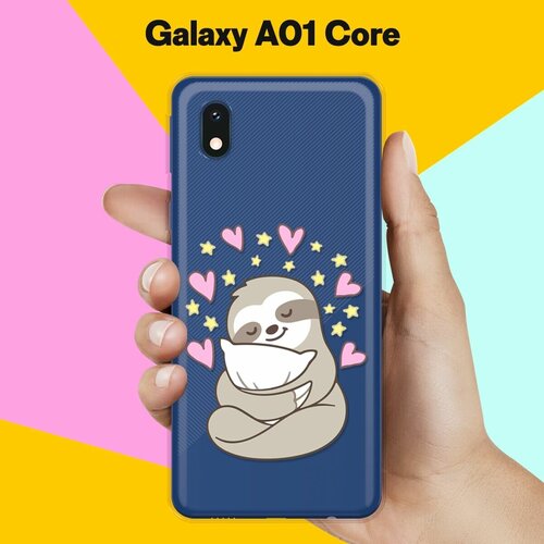 Силиконовый чехол Ленивец на Samsung Galaxy A01 Core силиконовый чехол на samsung galaxy a01 самсунг галакси a01 совет свой себе посоветуй прозрачный