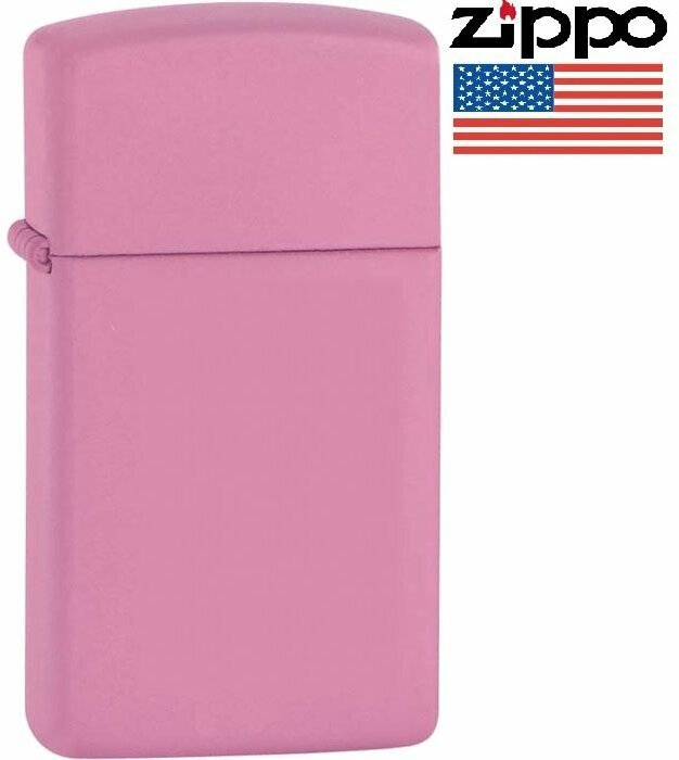 Zippo Зажигалка Zippo 1638 Pink Matte (узкий корпус Slim)