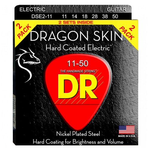 DR DSE-2/11 DRAGON SKIN™ струны для электрогитары 11 - 50 2 комплекта