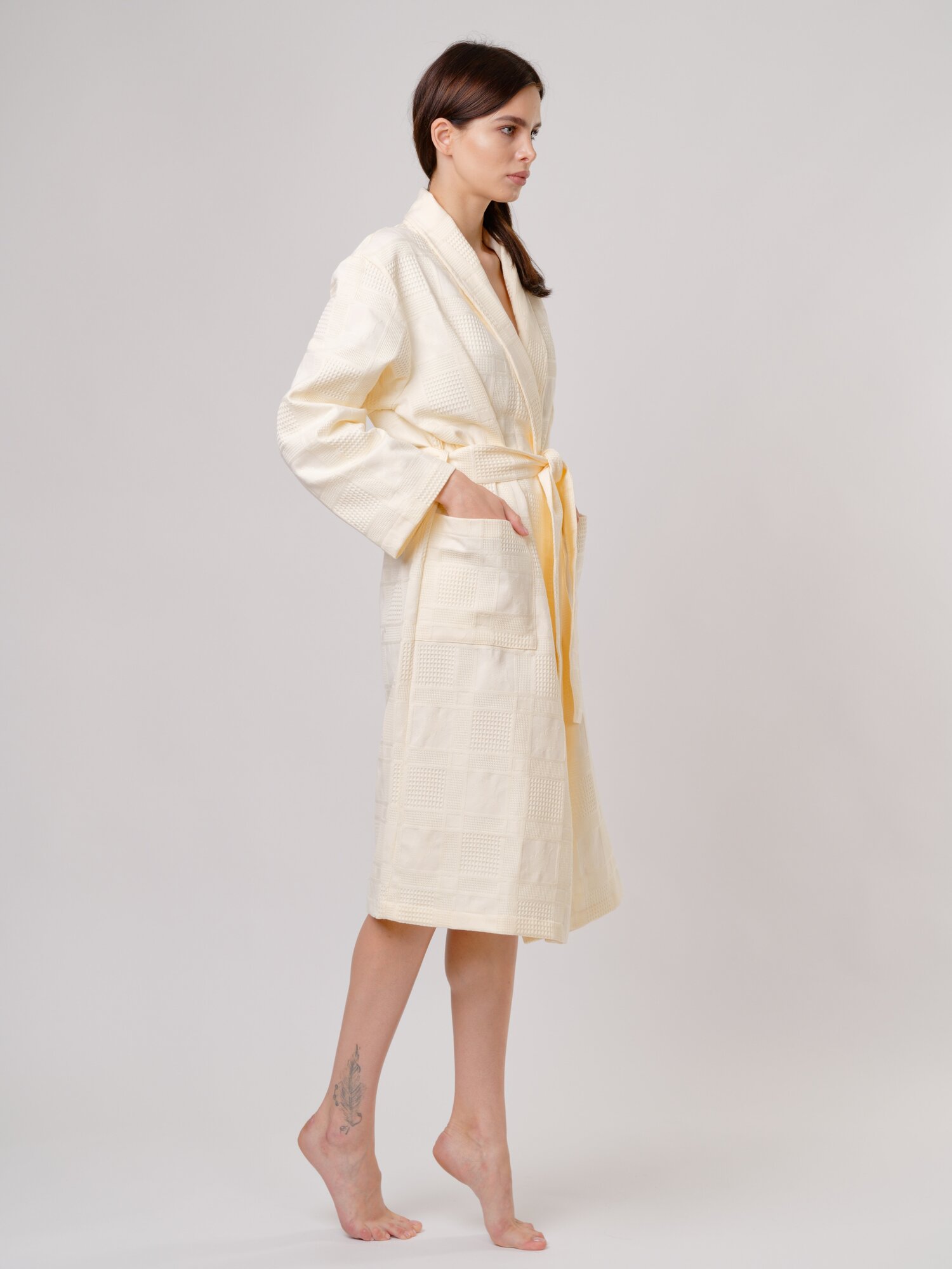 Женский домашний халат Дубки, "Шалька", молочный 200, 52-54 размер - фотография № 3