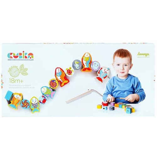 Деревянная Шнуровка Рыбки, 12 дет.