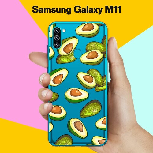Силиконовый чехол на Samsung Galaxy M11 Зеленые авокадо / для Самсунг Галакси М11