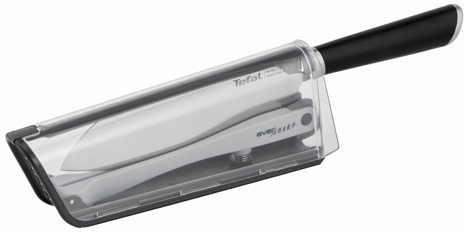 Нож сантоку Tefal Ever Sharp K2579024, длина лезвия 16.5 см, немецкая нержавеющая сталь, чехол в комплекте - фотография № 18