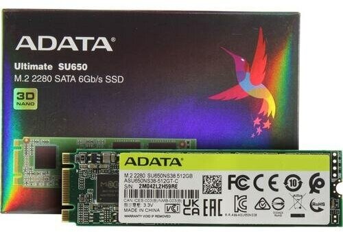 Твердотельный накопитель ADATA Ultimate SU650 512 ГБ SATA ASU650NS38-512GT-C