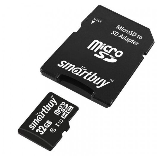 Карта памяти SmartBuy microSDHC 32Gb UHS-I Cl10 +ад SB32GBSDCL10-01