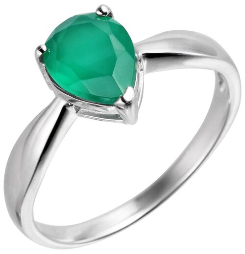 Кольцо Balex, серебро, 925 проба, агат, размер 18, зеленый