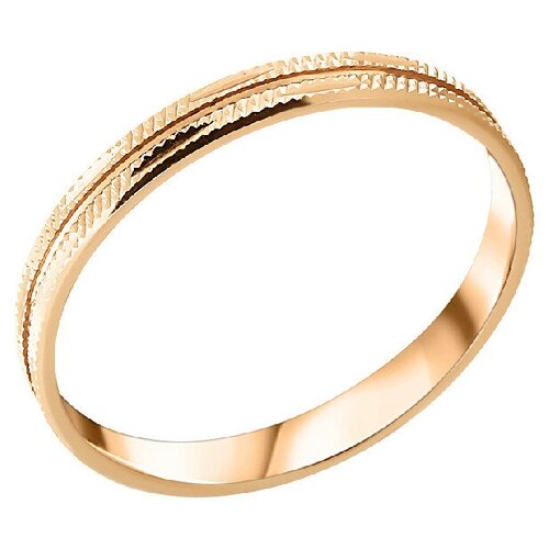 Кольцо обручальное Золотой Стандарт, красное золото, 585 проба, размер 21.5, красный, золотой кольцо обручальное золотой