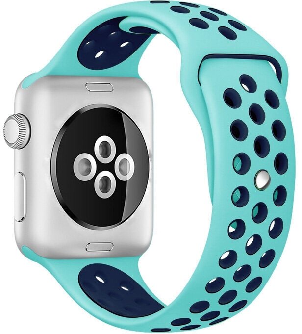 Ремешок наарт часы Apple Watch (Эпл Вотч) 38/40/41 InnoZone Vent - Синий/Розовый силиконовый спортивный