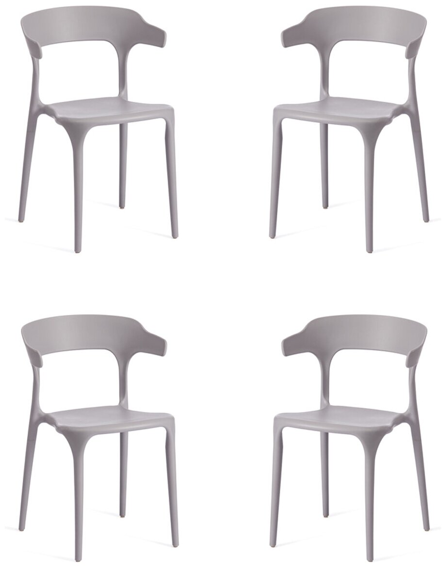 Комплект стульев для кухни TetChair TON (mod. PC36), 4шт., пластик, тёмно-серый - фотография № 1