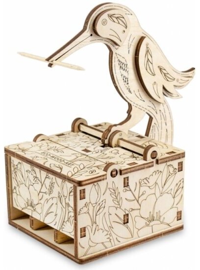 Сборная модель Eco Wood Art EWA Design Птичка (подставка для зубочисток)