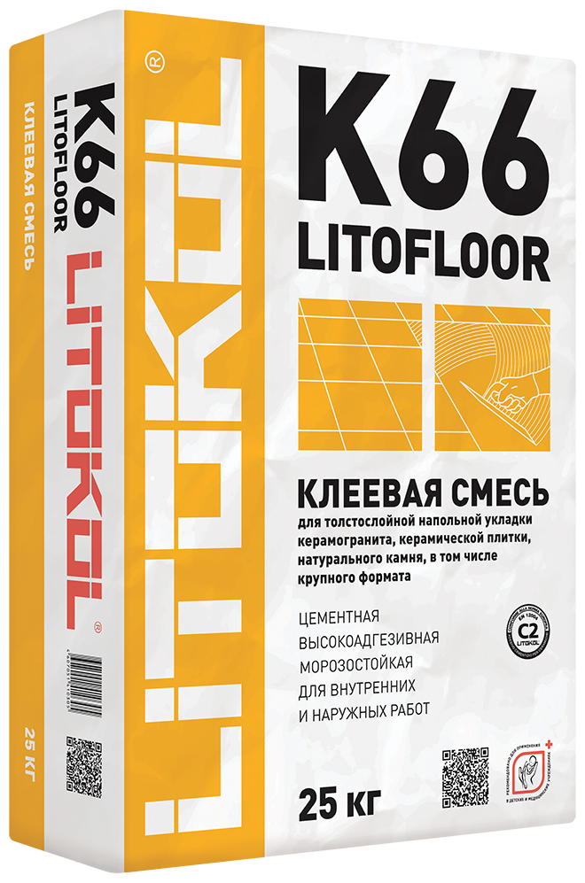 Клей для плитки и керамогранита Litokol Litofloor K66 (25кг)