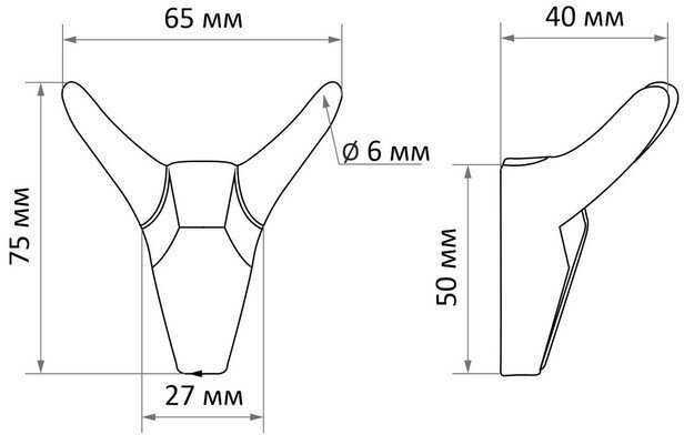 Крючок мебельный CAPPIO HORN, двухрожковый, цвет черный - фотография № 6