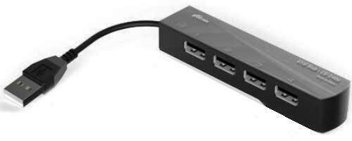Разветвитель USB Ritmix CR-2406 хаб - концентратор 4 порта USB2.0 - 0.1 метра чёрный