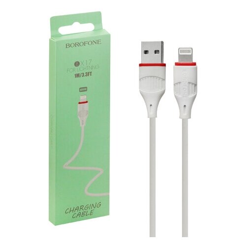 Кабель USB Lightning BX17 1M Borofone белый кабель isa usb lightning 1m зеленая упаковка белый