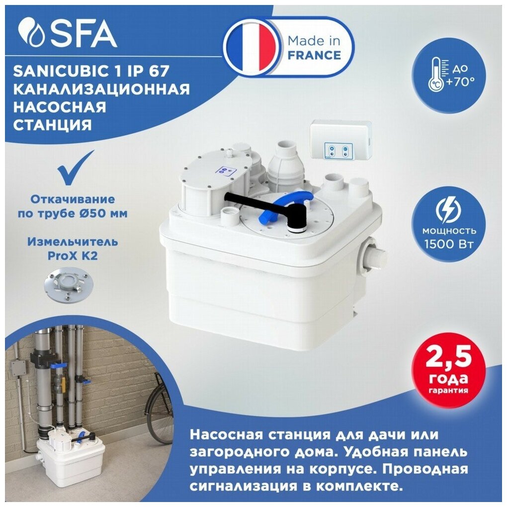 Насосная станция SFA SANICUBIC 1 IP 67 (1500 Вт)