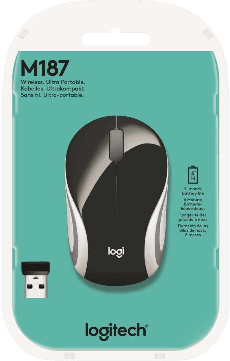 Logitech Wireless Mini Mouse M187 (черный) - фото №5