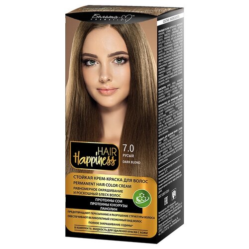 фото Белита-м hair happiness крем-краска для волос, 7.0 русый, 90 мл