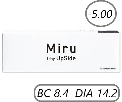 Контактные линзы Menicon Miru 1day Upside, 30 шт., R 8,4, D -5, прозрачный