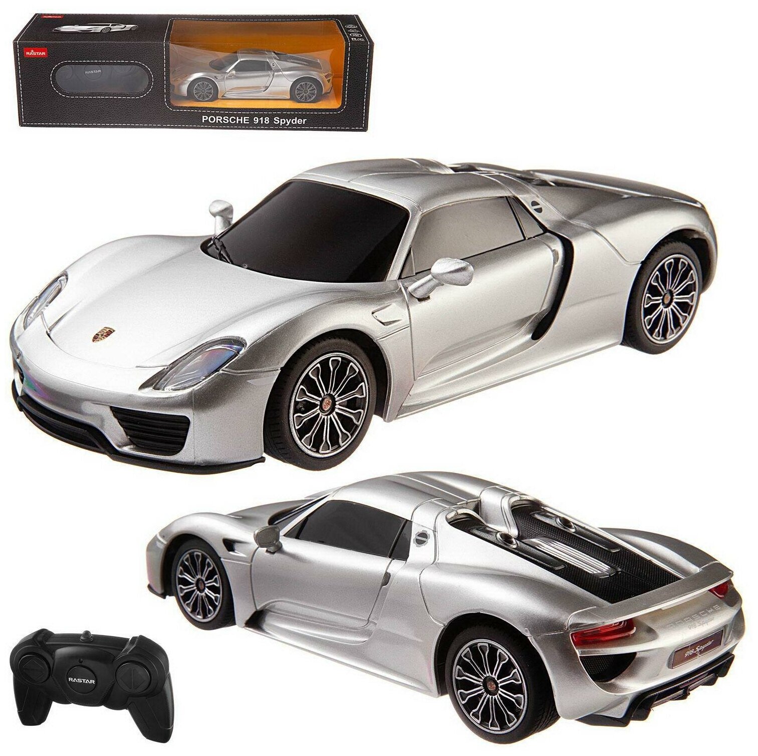 Машина р/у 1:24 PORSCHE 918 Spyder Цвет Серебряный 2.4G