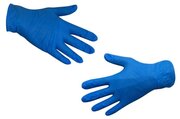 Мед. смотров. перчатки нитрил, н/с, н/о, голубые, (S), 50 п/уп