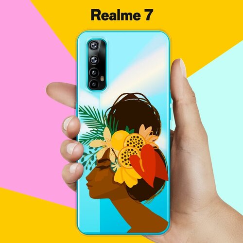 Силиконовый чехол на realme 7 Девушка / для Реалми 7 силиконовый чехол на realme 7 кассета для реалми 7