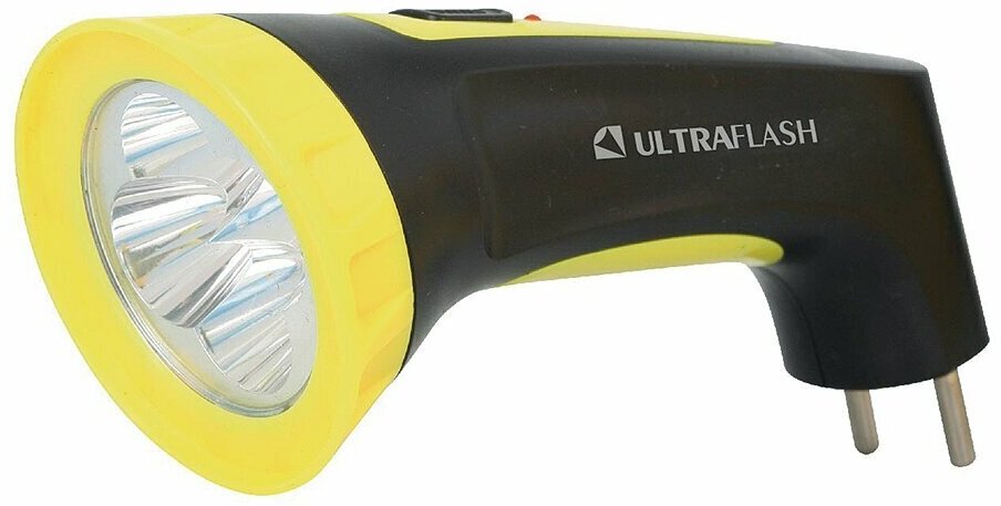 Фонарь аккумуляторный ULTRAFLASH, 4LED, выдвижная вилка