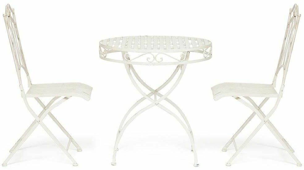 Комплект (стол + 2 стула) TetChair Secret de Maison PALLADIO (mod. PL08-8668/8669) белый антик (antique white).