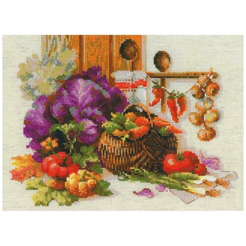 риолис набор для вышивания русская охота 60 x 40 1639 разноцветный Риолис Набор для вышивания Богатый урожай (1544), разноцветный, 40 х 40 см