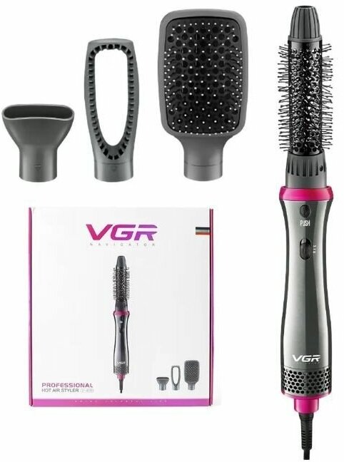 Профессиональный фен для волос 4в1 VGR V-408 / Многофункциональный инструмент для салонной укладки, сушки, выпрямления и завивки волос - фотография № 3