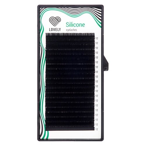 Ресницы для наращивания чёрные Lovely серия Silicone - 20 линий - MIX (С+ 0.07 7-12мм)