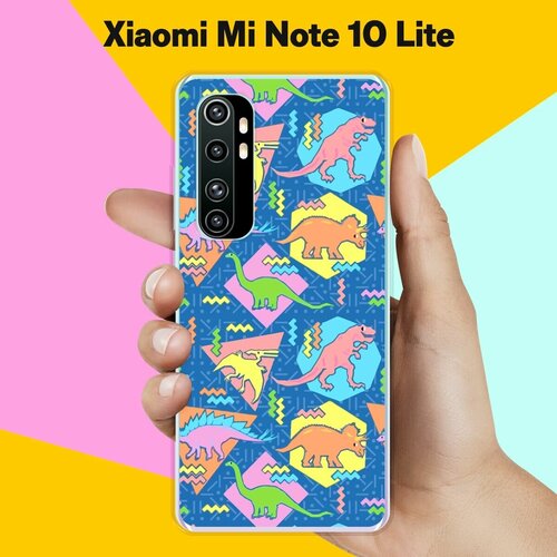 Силиконовый чехол на Xiaomi Mi Note 10 Lite Узор из динозавров 50 / для Сяоми Ми Ноут 10 Лайт матовый чехол boxing w для xiaomi mi note 10 lite сяоми ми ноут 10 лайт с 3d эффектом черный