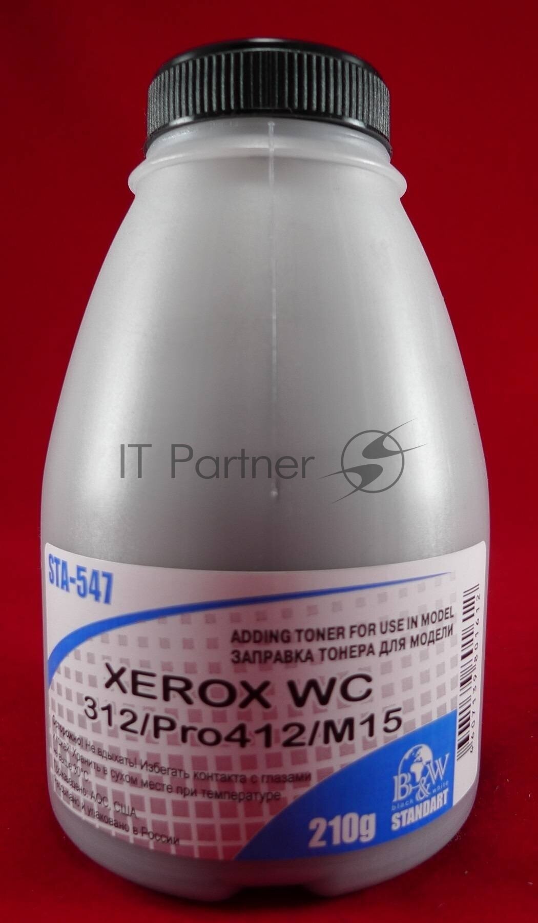Тонер XEROX WC 312/Pro 412/M15 (фл. 210г) Black&White Standart фас. Россия