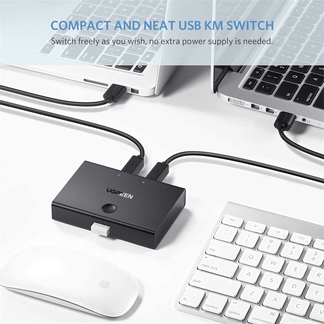 Разветвитель портов UGREEN Sharing Switch USB-B 2x1 USB 20 30345 (Black)